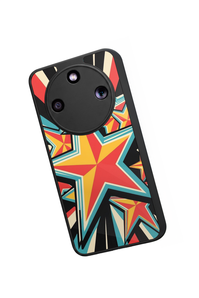 Honor Magic 8 Lite Uyumlu Retro Yildizlar Tasarımlı Glossy Premium Kılıf