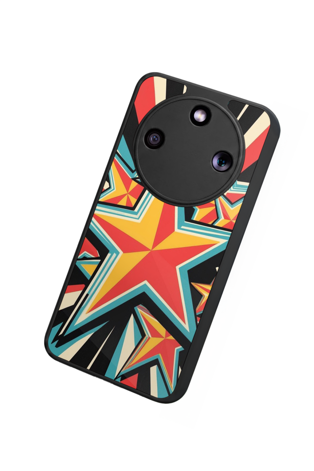 Honor Magic 8 Lite Uyumlu Retro Yildizlar Tasarımlı Glossy Premium Kılıf