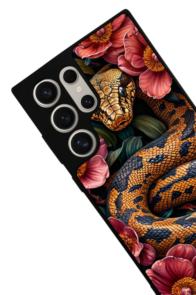 Samsung Galaxy S22 Ultra Uyumlu Yılan Tasarımlı Glossy Premium Kılıf