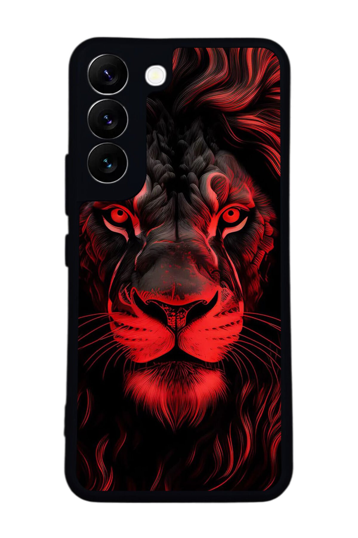 Samsung Galaxy S22 Uyumlu Aslan Tasarımlı Glossy Premium Kılıf