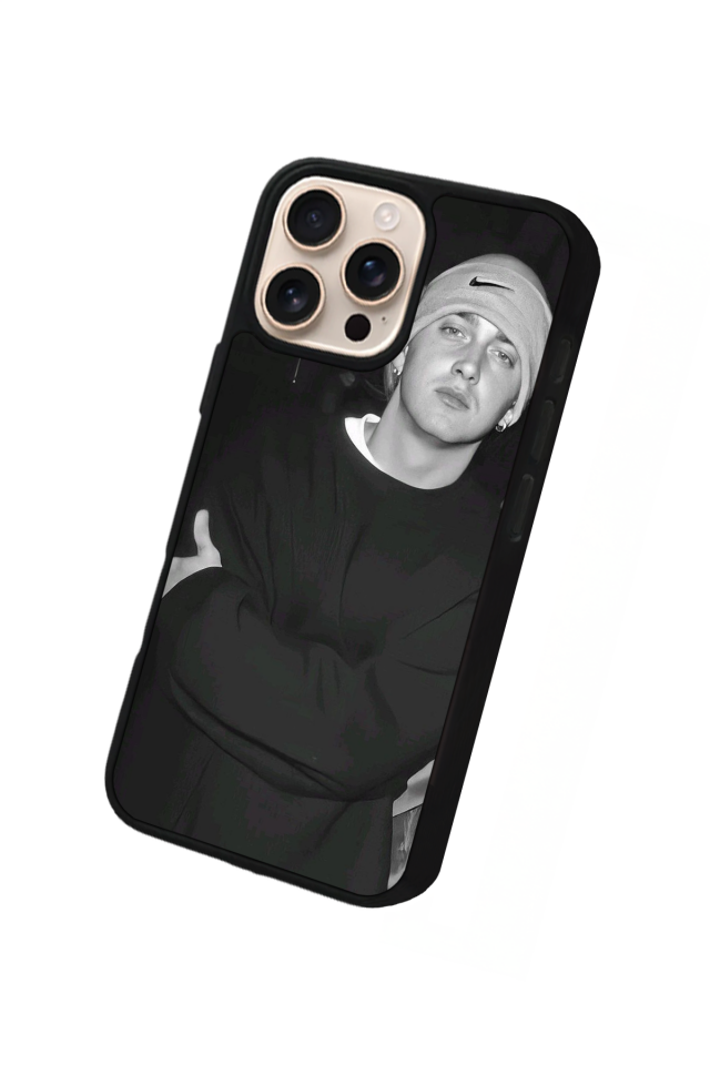 iPhone 16 Pro Max Uyumlu Eminem Tasarımlı Glossy Premium Kılıf
