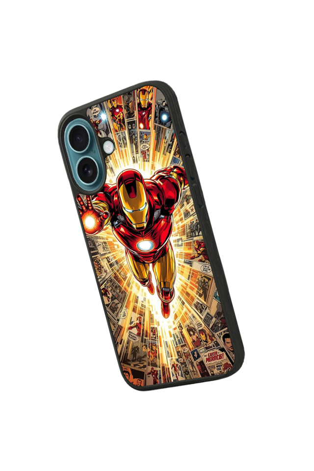 iPhone 16 Plus Uyumlu Iron Man ( Demir Adam ) Tasarımlı Glossy Premium Kılıf