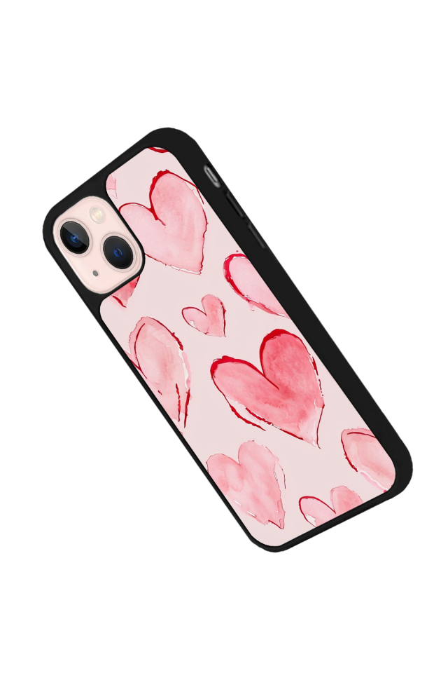 iPhone 15 Plus Uyumlu Kalp Love Tasarımlı Glossy Premium Kılıf