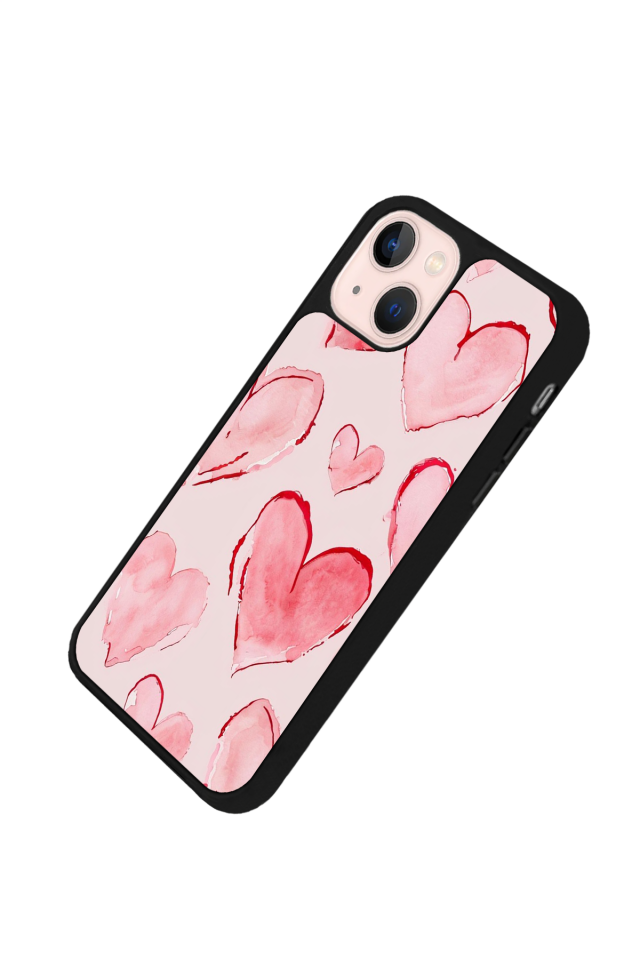 iPhone 15 Plus Uyumlu Kalp Love Tasarımlı Glossy Premium Kılıf