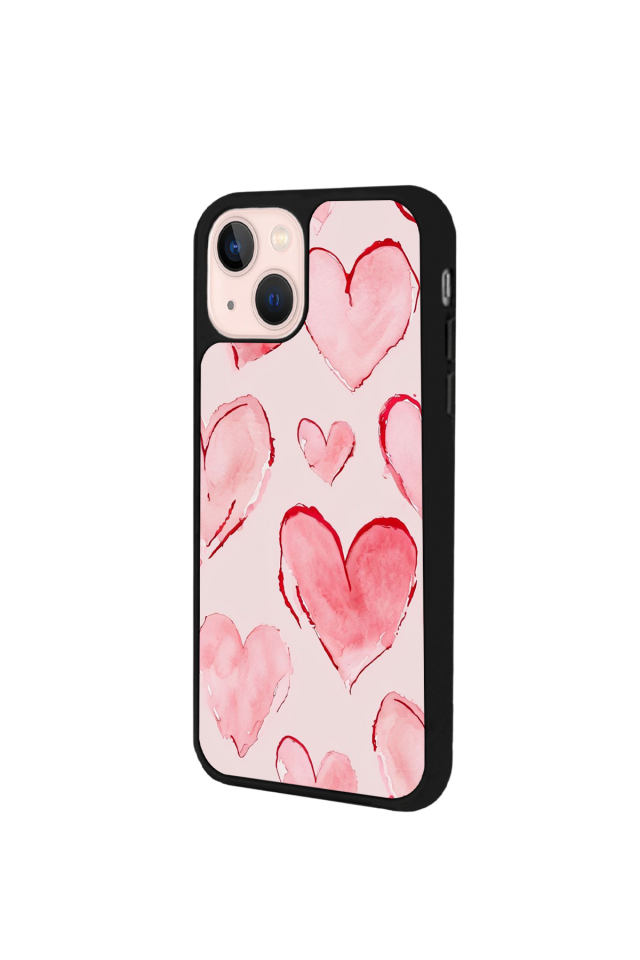 iPhone 15 Plus Uyumlu Kalp Love Tasarımlı Glossy Premium Kılıf
