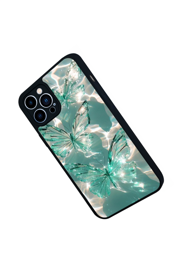 iPhone 12 Pro Max Uyumlu Kelebek Tasarımlı Glossy Premium Kılıf