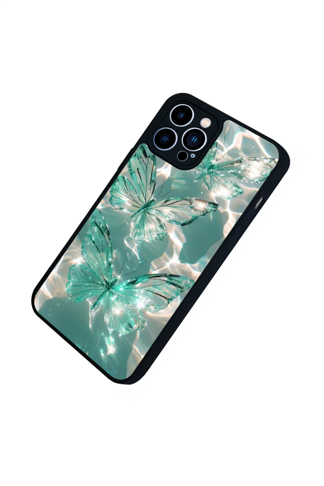 iPhone 12 Pro Max Uyumlu Kelebek Tasarımlı Glossy Premium Kılıf