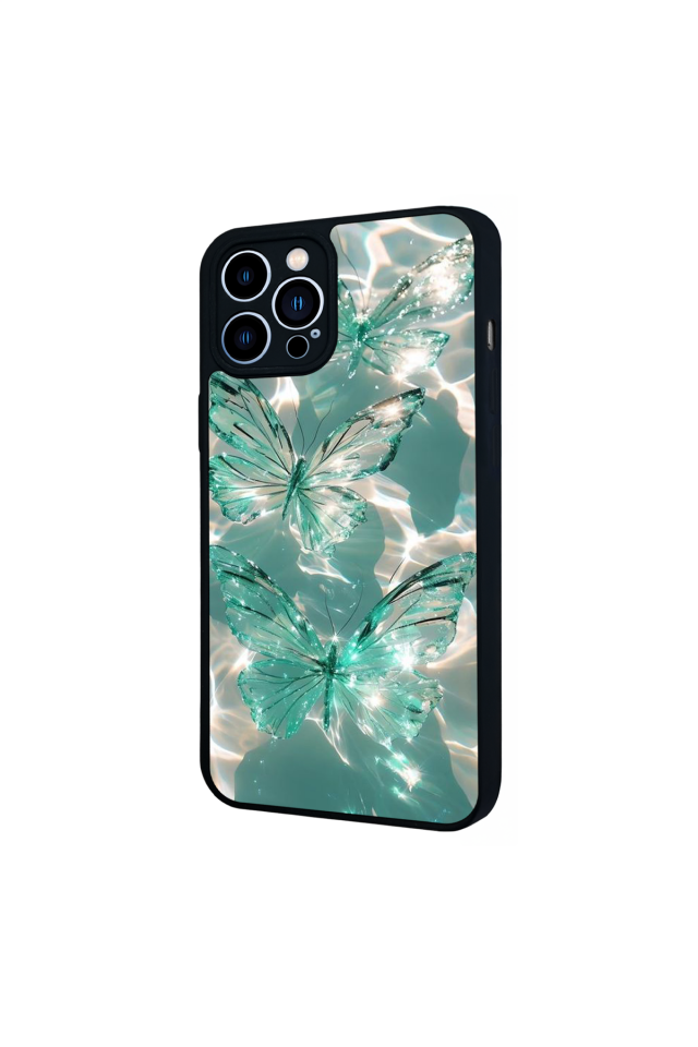 iPhone 12 Pro Max Uyumlu Kelebek Tasarımlı Glossy Premium Kılıf