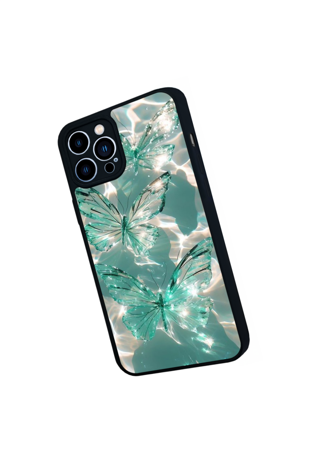 iPhone 12 Pro Max Uyumlu Kelebek Tasarımlı Glossy Premium Kılıf