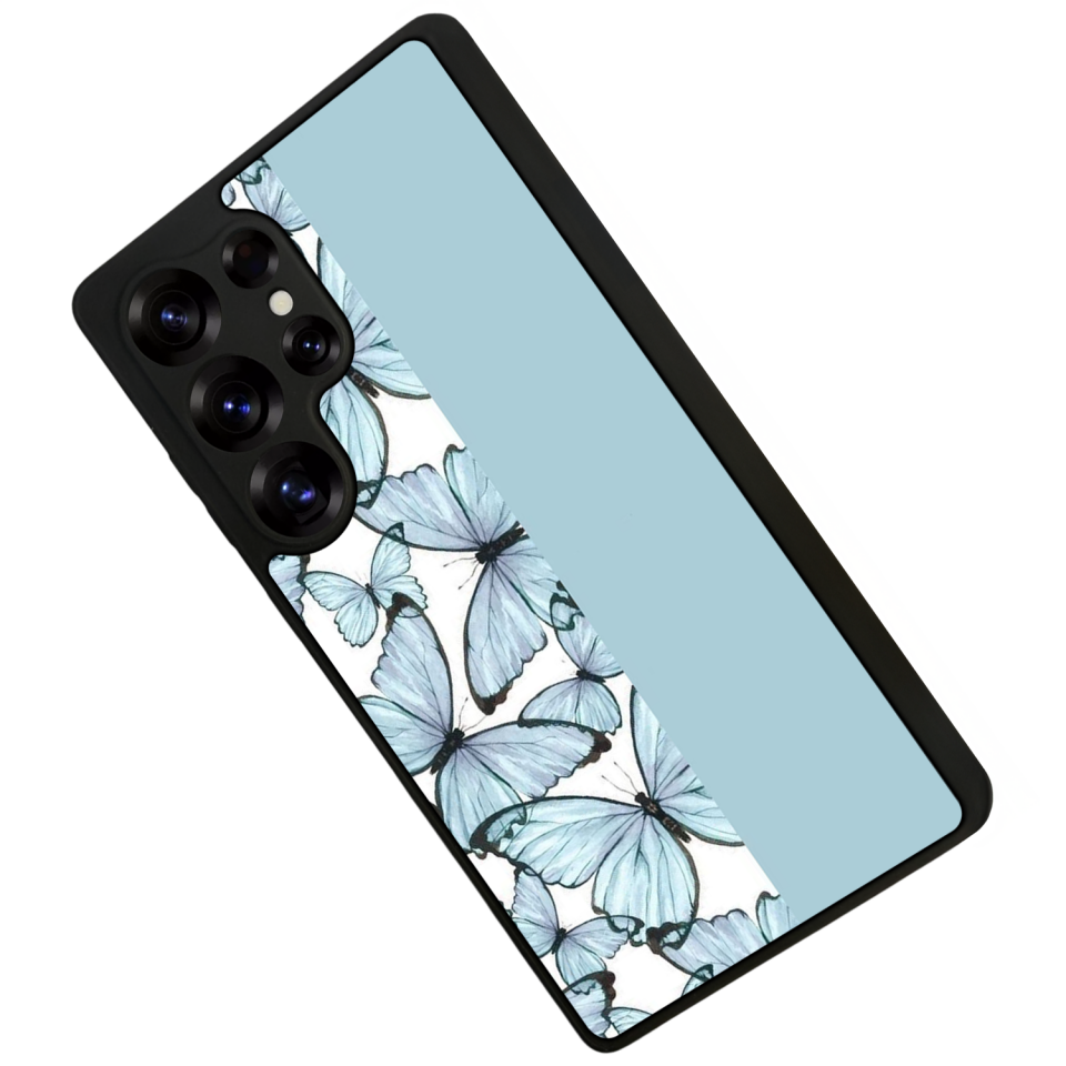 Samsung Galaxy S25 Ultra Uyumlu Kelebek Tasarımlı Glossy Premium Kılıf