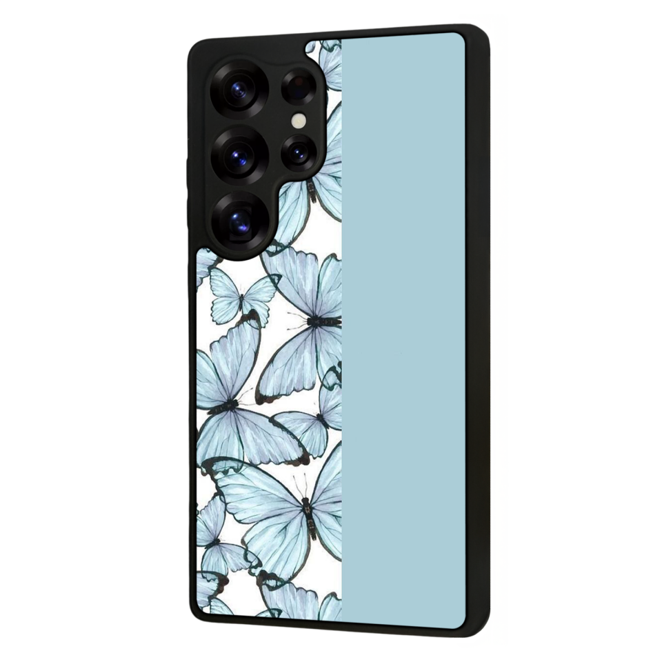 Samsung Galaxy S25 Ultra Uyumlu Kelebek Tasarımlı Glossy Premium Kılıf