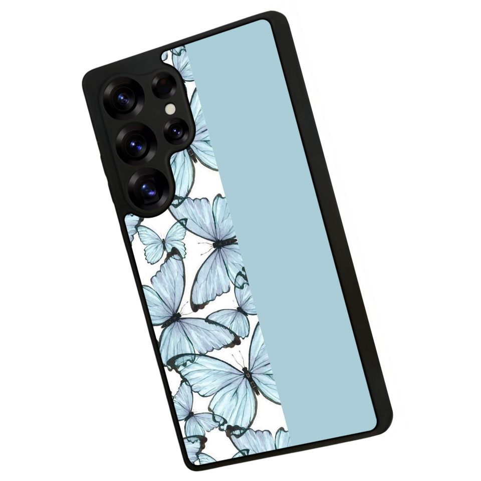 Samsung Galaxy S25 Ultra Uyumlu Kelebek Tasarımlı Glossy Premium Kılıf
