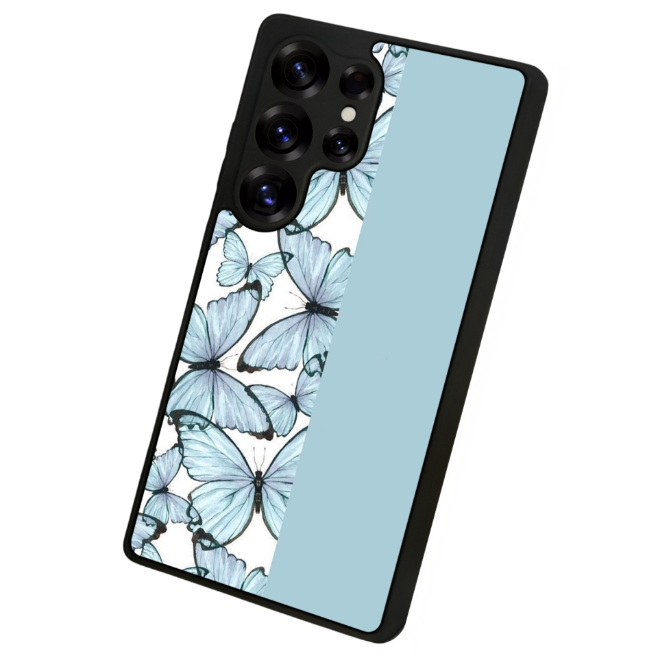 Samsung Galaxy S25 Ultra Uyumlu Kelebek Tasarımlı Glossy Premium Kılıf