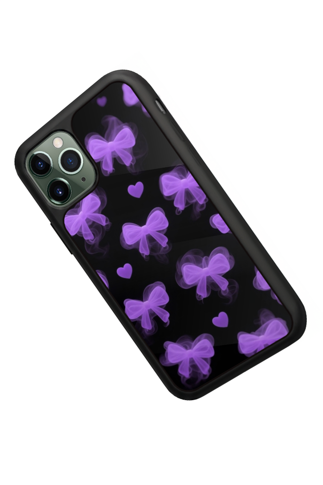 iPhone 11 Pro Max Uyumlu Kurdele Tasarımlı Glossy Premium Kılıf