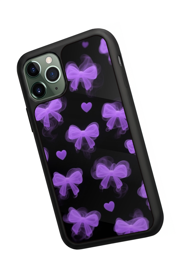 iPhone 11 Pro Max Uyumlu Kurdele Tasarımlı Glossy Premium Kılıf