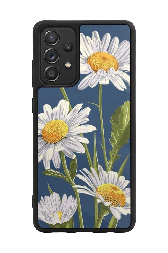 Samsung Galaxy A72 Uyumlu Papatya Tasarımlı Glossy Premium Kılıf