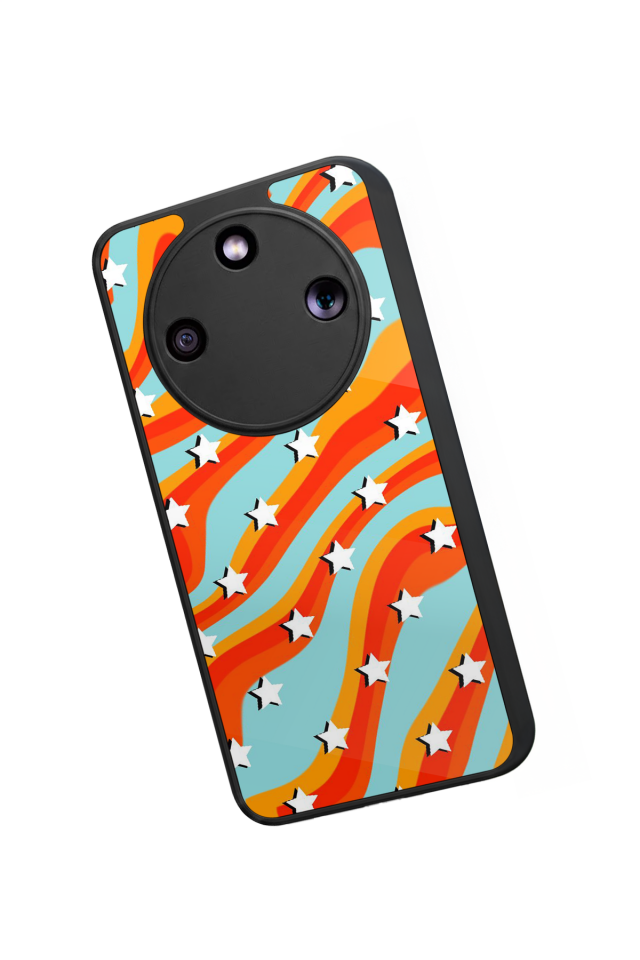Honor Magic 8 Lite Uyumlu Retro Yildizlar Tasarımlı Glossy Premium Kılıf