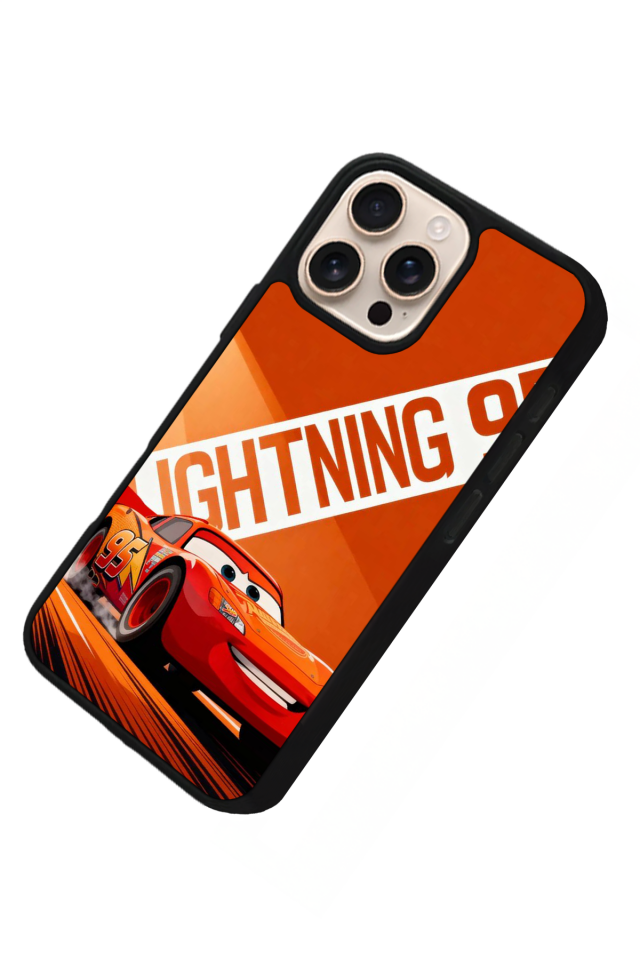 iPhone 15 Pro Max Uyumlu Simsek McQueen Tasarımlı Glossy Premium Kılıf