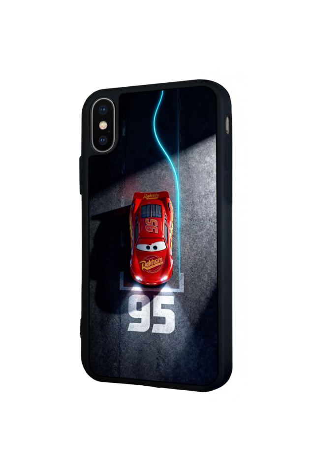 iPhone XS Max Uyumlu Şimsek McQueen Tasarımlı Glossy Premium Kılıf