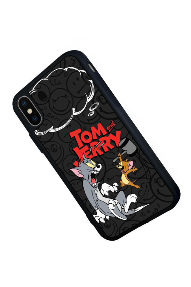 iPhone X/ XS Uyumlu Tom And Jerry Tasarımlı Glossy Premium Kılıf