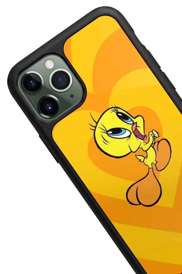 iPhone 11 Pro Uyumlu Tweety Tasarımlı Glossy Premium Kılıf