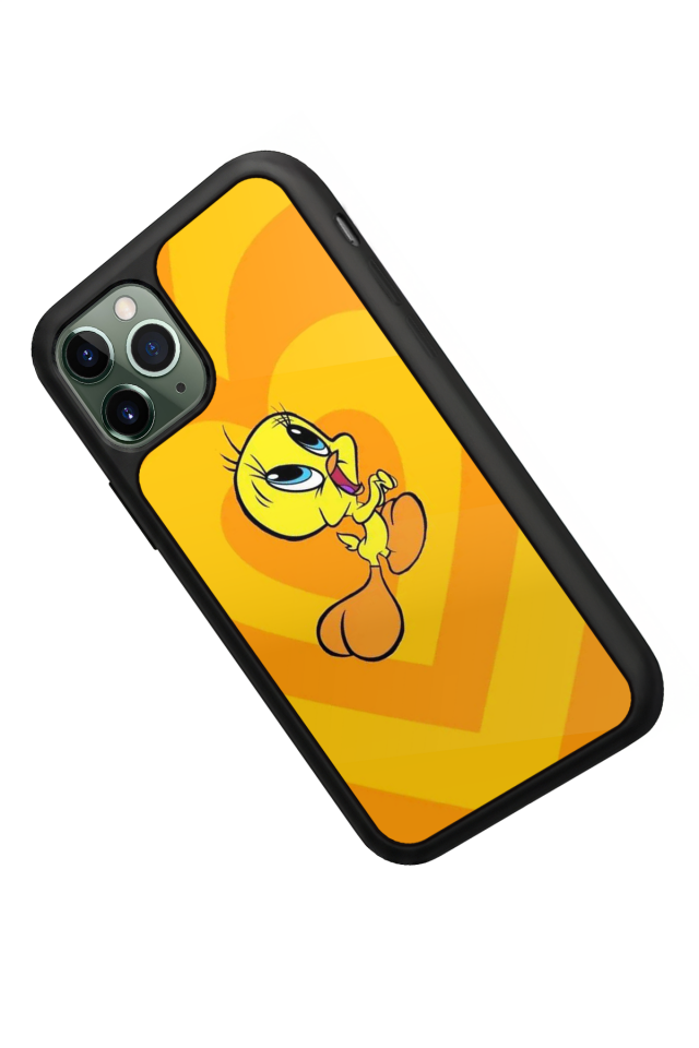 iPhone 11 Pro Uyumlu Tweety Tasarımlı Glossy Premium Kılıf