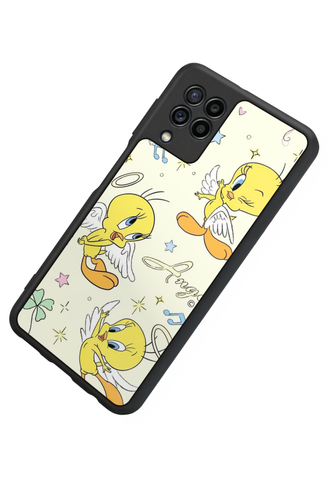 Samsung Galaxy M22 Uyumlu Tweety Tasarımlı Glossy Premium Kılıf