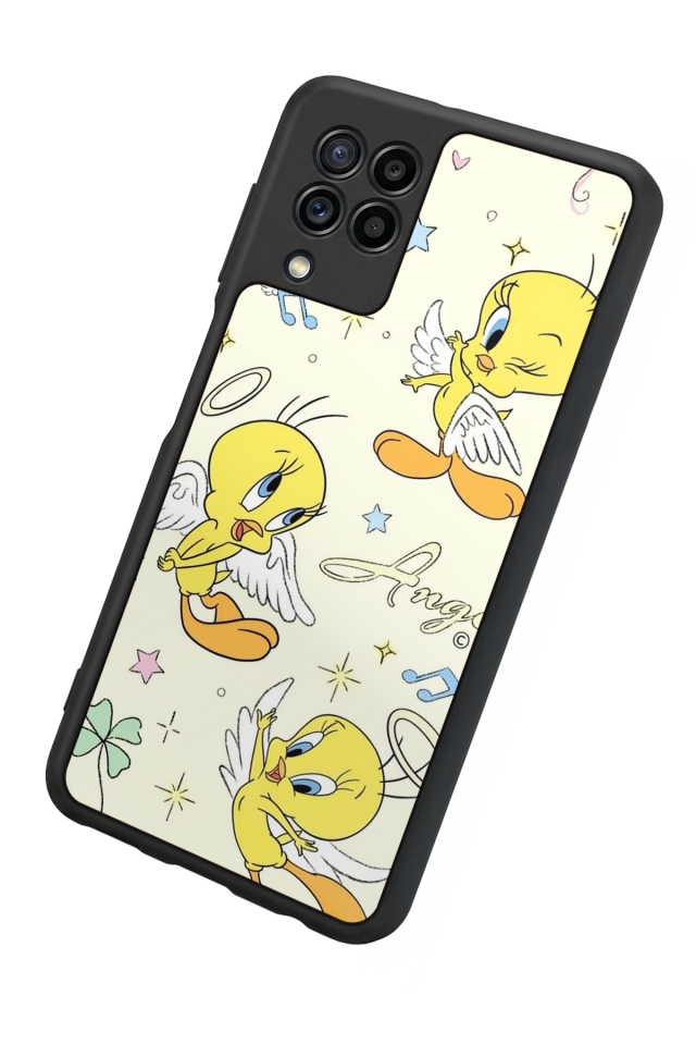 Samsung Galaxy M22 Uyumlu Tweety Tasarımlı Glossy Premium Kılıf