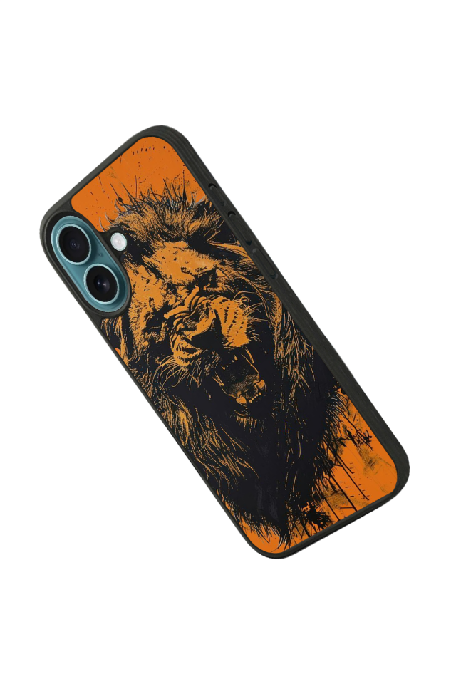 iPhone 16 Uyumlu Aslan Tasarımlı Glossy Premium Kılıf