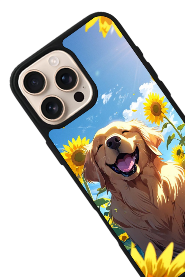 iPhone 16 Pro Uyumlu Golden Kopek Tasarımlı Glossy Premium Kılıf