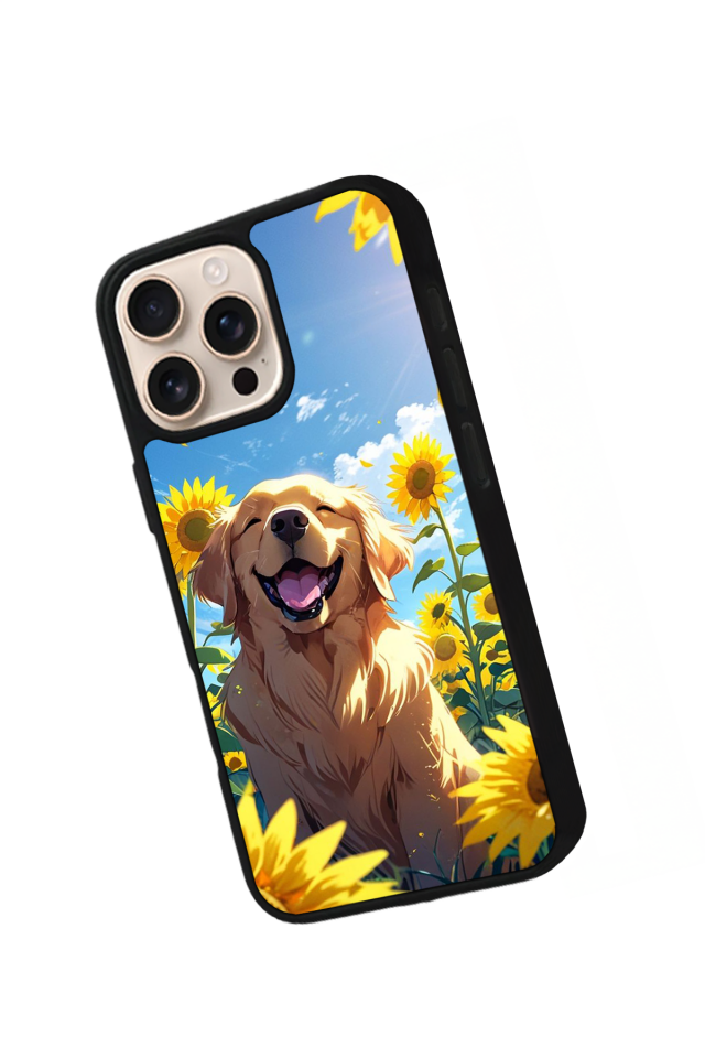 iPhone 16 Pro Uyumlu Golden Kopek Tasarımlı Glossy Premium Kılıf