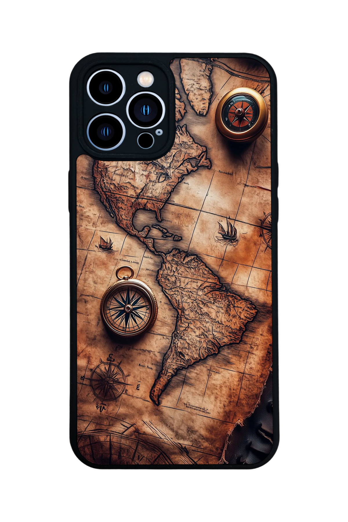 iPhone 13 Pro Max Uyumlu Harita Tasarımlı Glossy Premium Kılıf