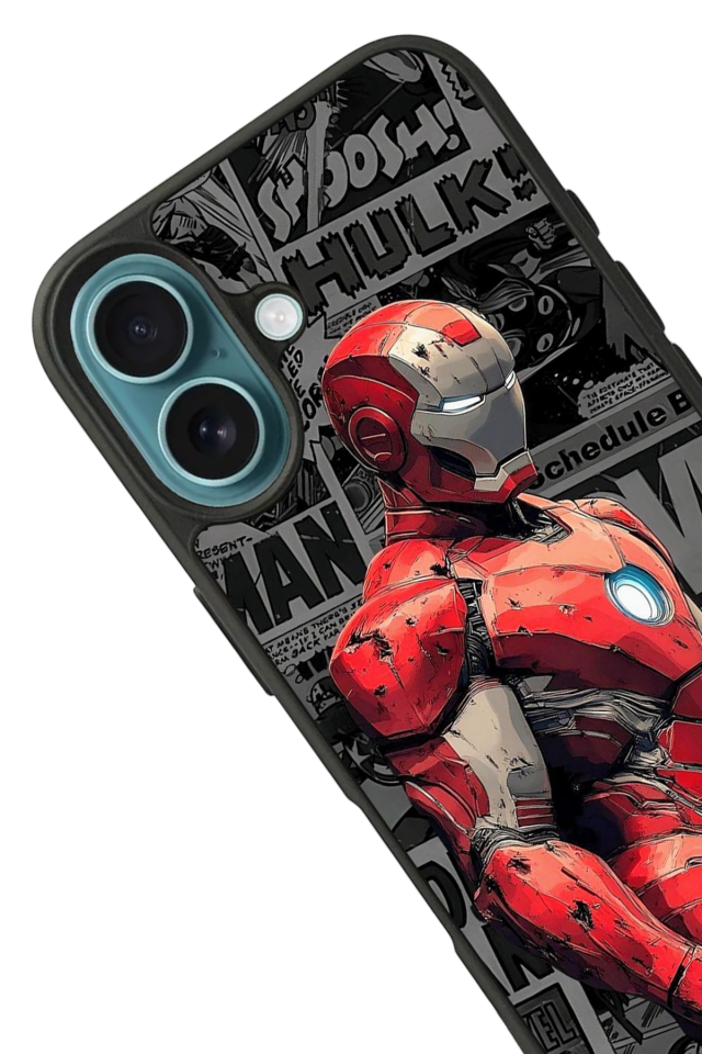 iPhone 16 Plus Uyumlu Iron Man ( Demir Adam ) Tasarımlı Glossy Premium Kılıf