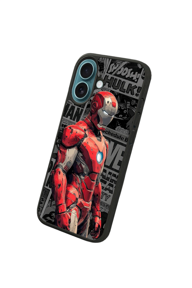 iPhone 16 Plus Uyumlu Iron Man ( Demir Adam ) Tasarımlı Glossy Premium Kılıf