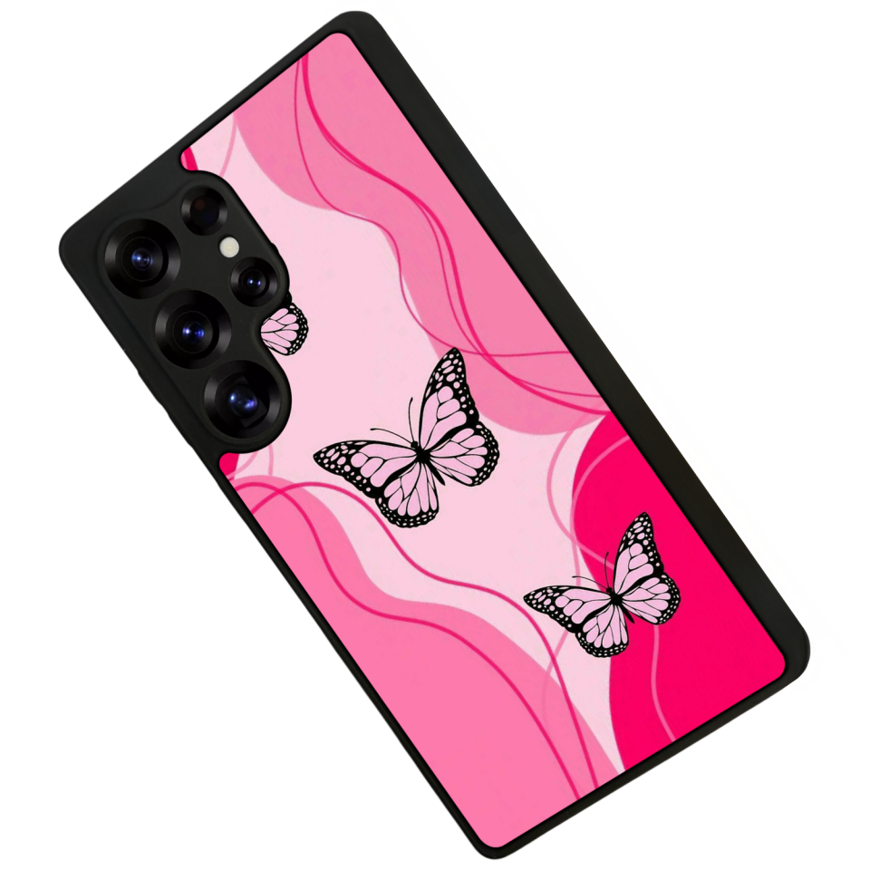 Samsung Galaxy S25 Ultra Uyumlu Kelebek Tasarımlı Glossy Premium Kılıf