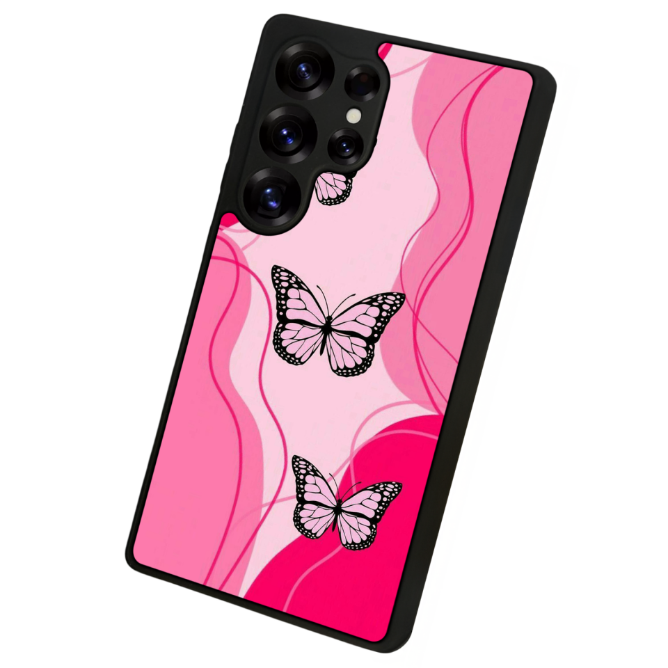 Samsung Galaxy S25 Ultra Uyumlu Kelebek Tasarımlı Glossy Premium Kılıf