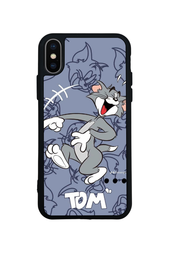iPhone X/ XS Uyumlu Tom And Jerry Tasarımlı Glossy Premium Kılıf
