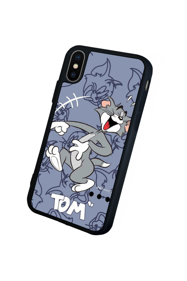 iPhone X/ XS Uyumlu Tom And Jerry Tasarımlı Glossy Premium Kılıf