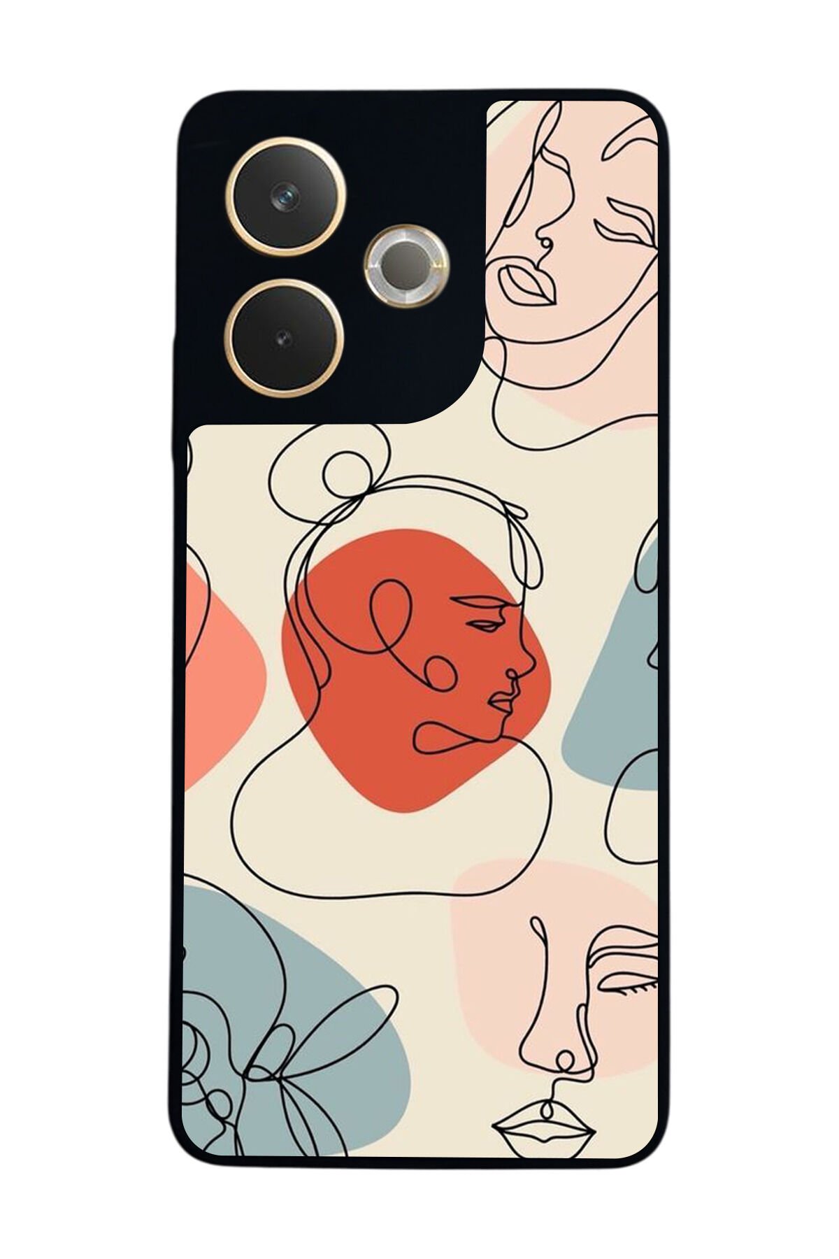 Oppo A5 Pro Uyumlu Line Art Tasarımlı Glossy Premium Kılıf