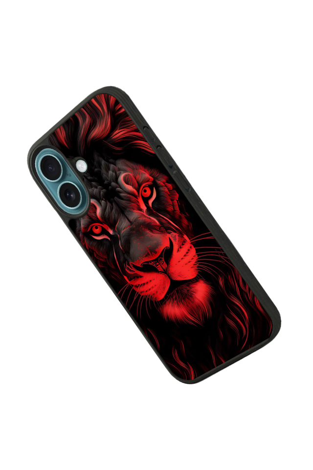 iPhone 16 Uyumlu Aslan Tasarımlı Glossy Premium Kılıf