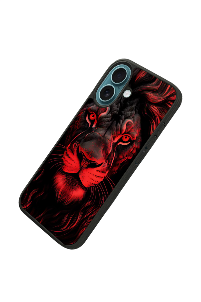 iPhone 16 Uyumlu Aslan Tasarımlı Glossy Premium Kılıf