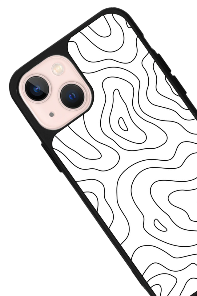 iPhone 15 Uyumlu Çizgi Sanatı Tasarımlı Glossy Premium Kılıf