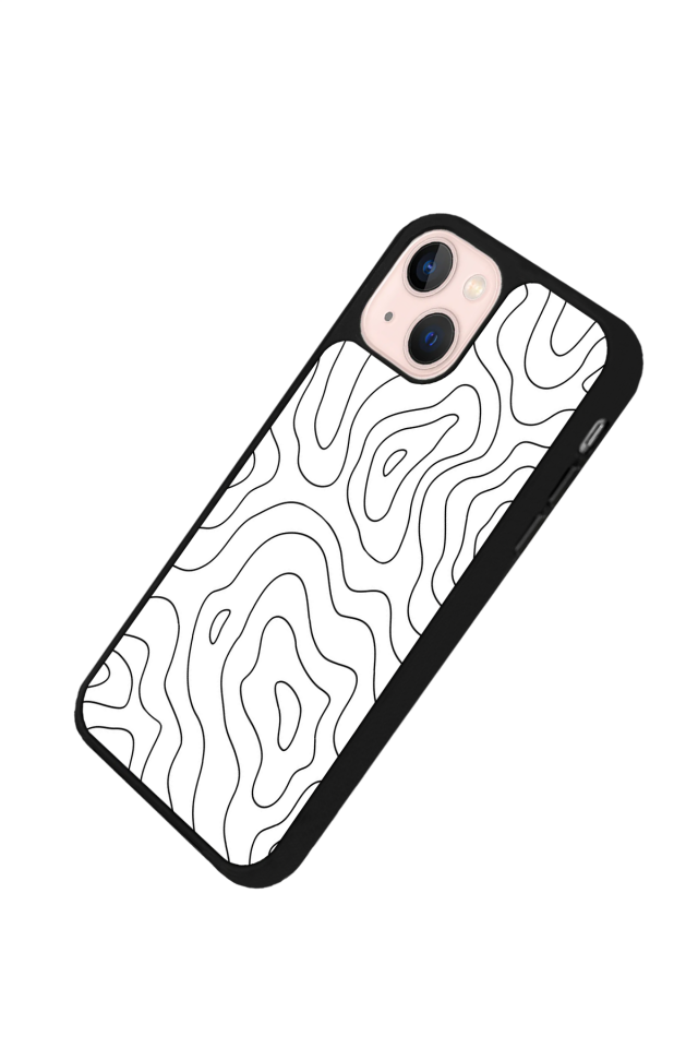 iPhone 15 Uyumlu Çizgi Sanatı Tasarımlı Glossy Premium Kılıf