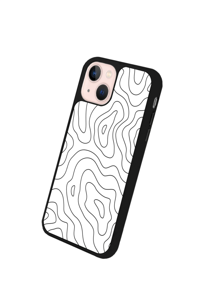 iPhone 15 Uyumlu Çizgi Sanatı Tasarımlı Glossy Premium Kılıf