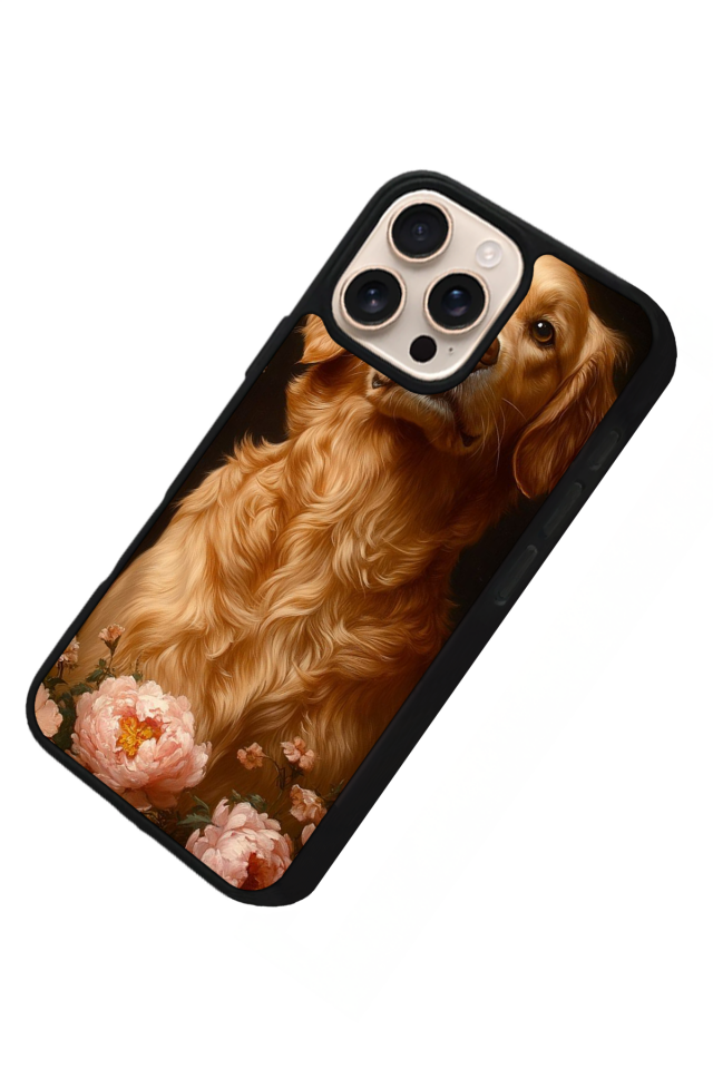 iPhone 16 Pro Uyumlu Golden Kopek Tasarımlı Glossy Premium Kılıf