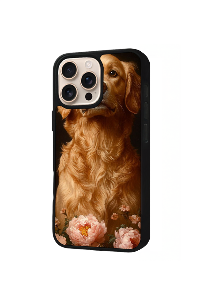 iPhone 16 Pro Uyumlu Golden Kopek Tasarımlı Glossy Premium Kılıf