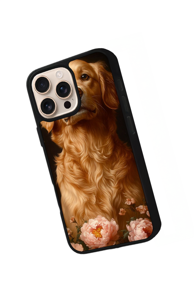 iPhone 16 Pro Uyumlu Golden Kopek Tasarımlı Glossy Premium Kılıf