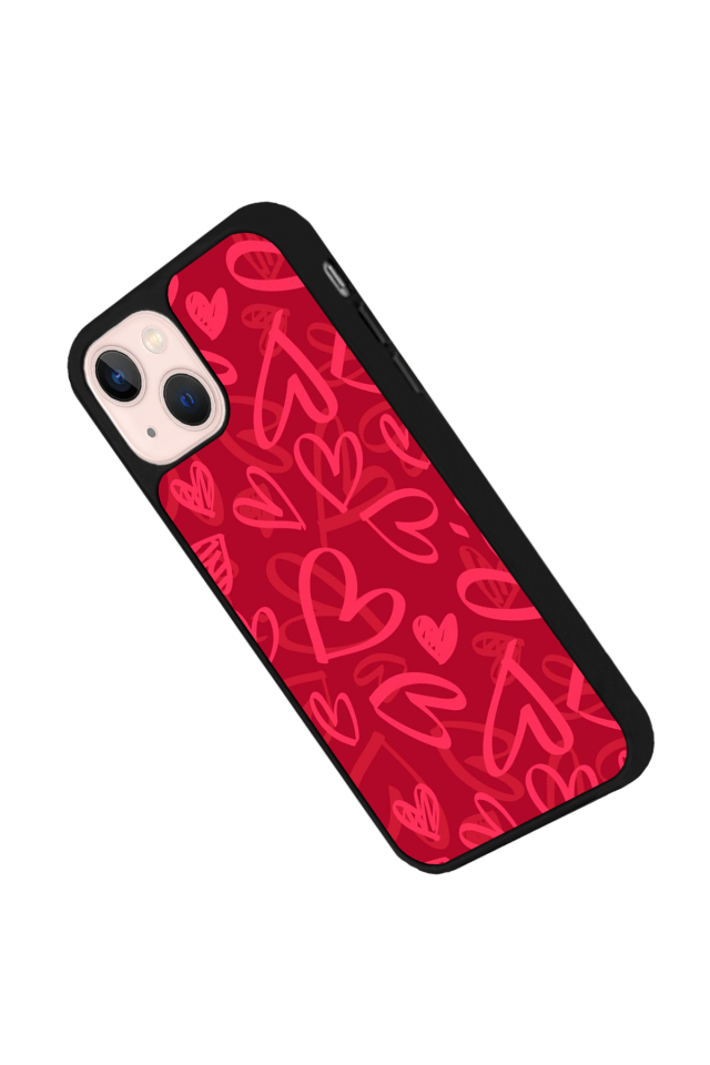 iPhone 15 Plus Uyumlu Kalp Love Tasarımlı Glossy Premium Kılıf