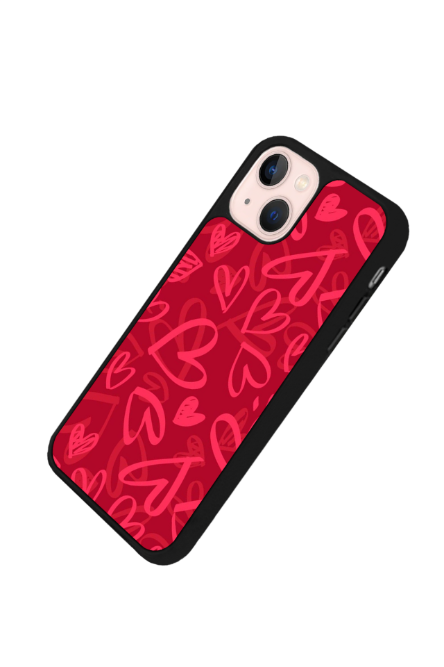 iPhone 15 Plus Uyumlu Kalp Love Tasarımlı Glossy Premium Kılıf