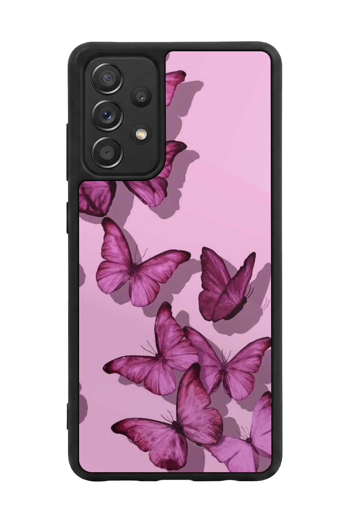 Samsung Galaxy A72 Uyumlu Kelebek Tasarımlı Glossy Premium Kılıf